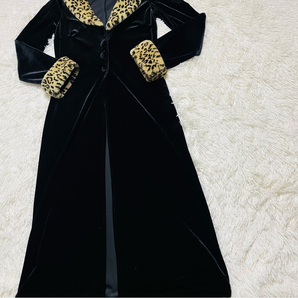 Y2K Charlotte Russe Faux Fur Trim Velvet Jacket Duster - Picture 3 of 10